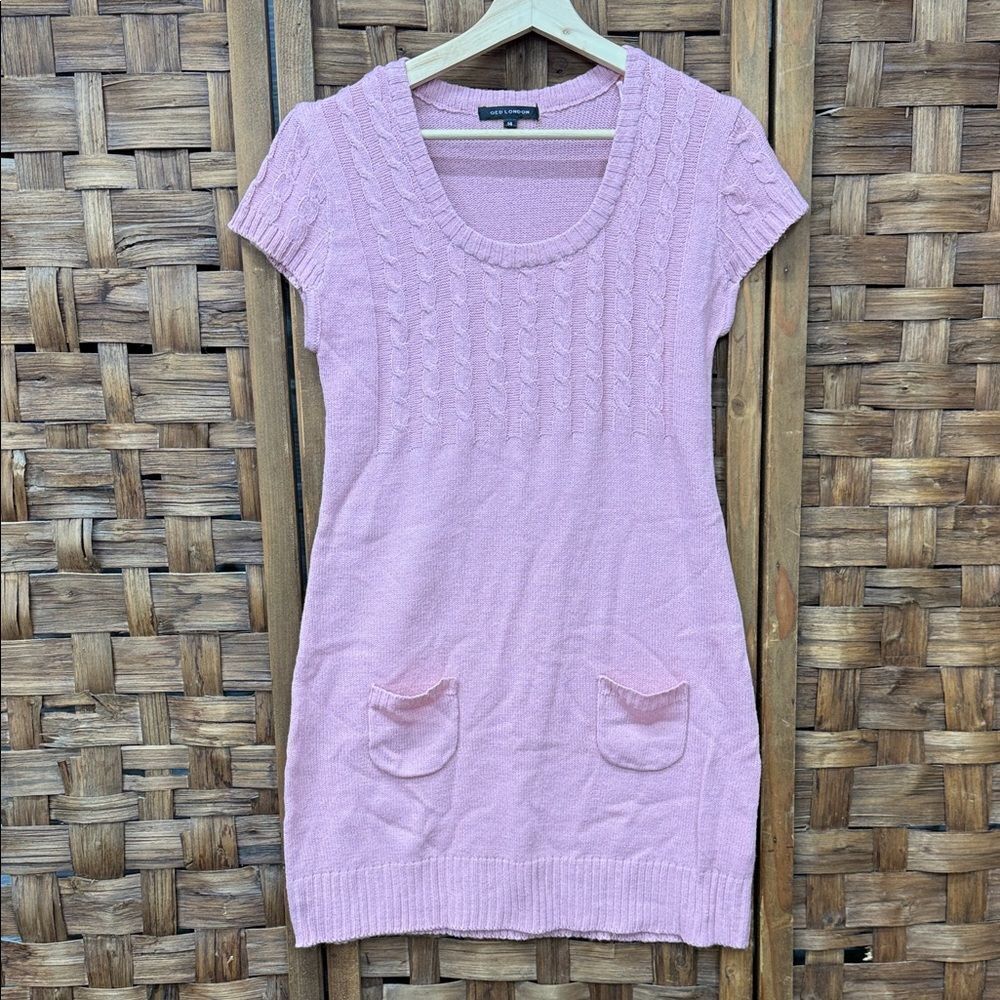 QED London Pink Cable Knit Dress